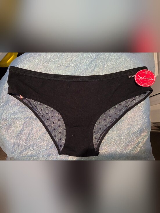 Splendies Other - NWT 4X Sheer Black Polka Dot Bikini Briefs
